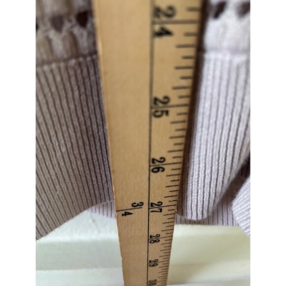 Nic+Zoe Womens Open Knit Moonlight  Sweater M Beige Cotton Blend - Picture 7 of 9
